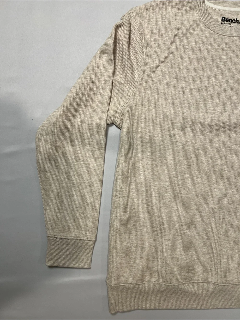 Bench Men's Crewneck Sweater in Heather Oatmeal Size M